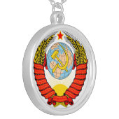Soviet Union Emblem with CCCP Silver Plated Necklace (Front Left)