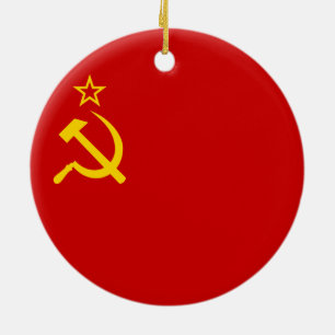 Soviet Union Flag Ceramic Tree Decoration