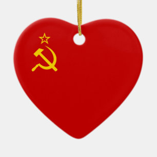 Soviet Union Flag Ceramic Tree Decoration