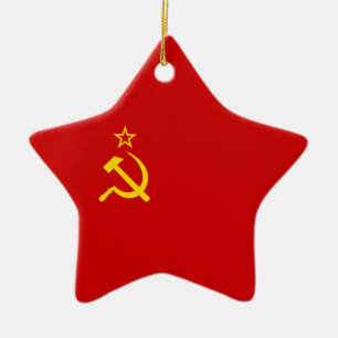 Soviet Union Flag Ceramic Tree Decoration