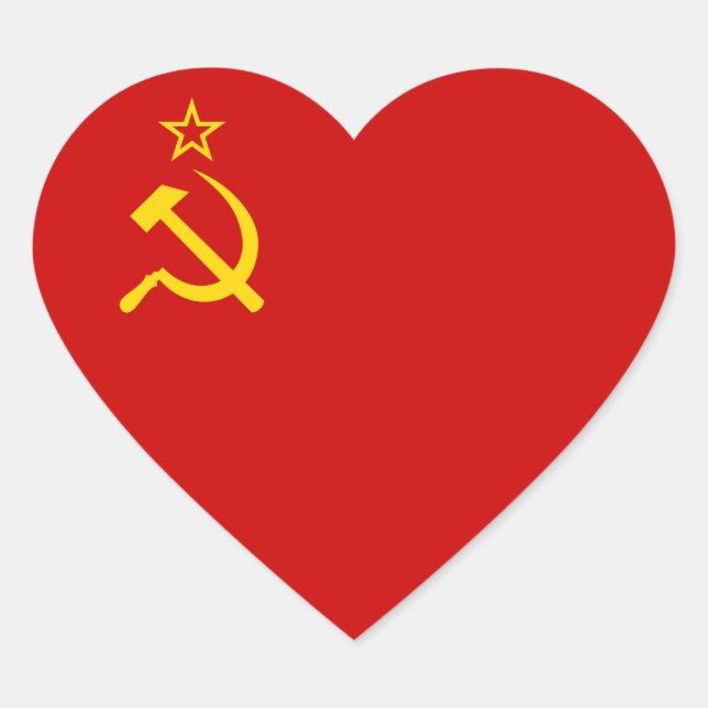 Soviet Union Flag Heart Sticker (Front)