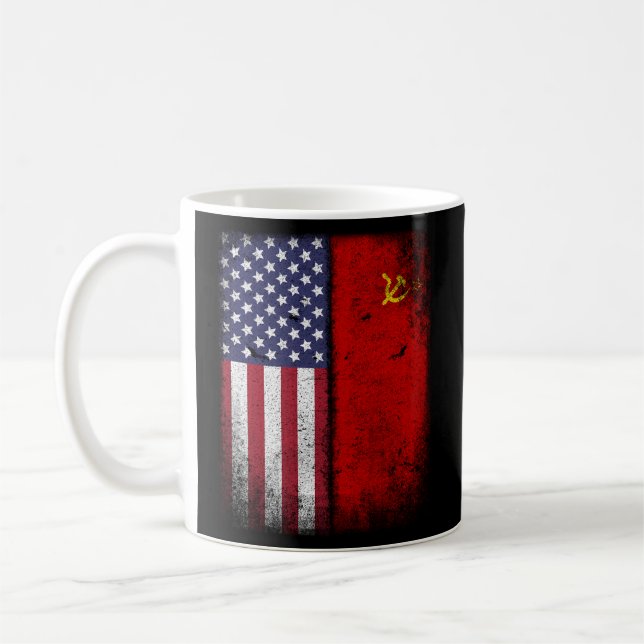 Soviet Union Flag Socialist Hammer Sickle Cccp Uss Coffee Mug (Left)