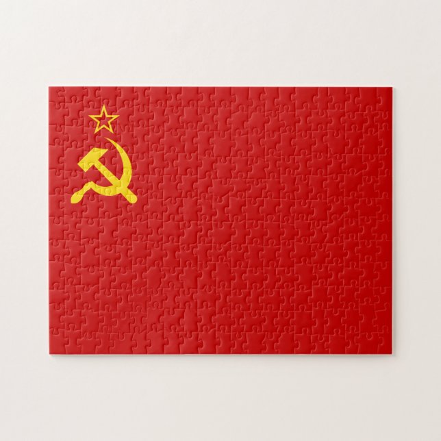 Soviet Union Flag, USSR, CCCP, Communism, Lenin Jigsaw Puzzle (Horizontal)