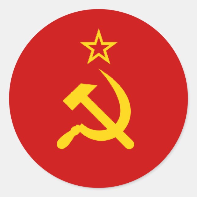 Soviet Union/USSR/CCCP Flag Classic Round Sticker (Front)