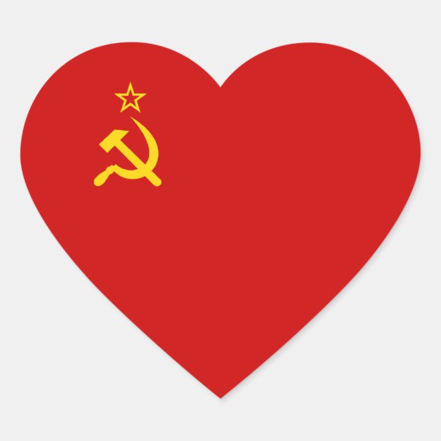 Soviet Union/USSR/CCCP Heart Flag Heart Sticker (Front)