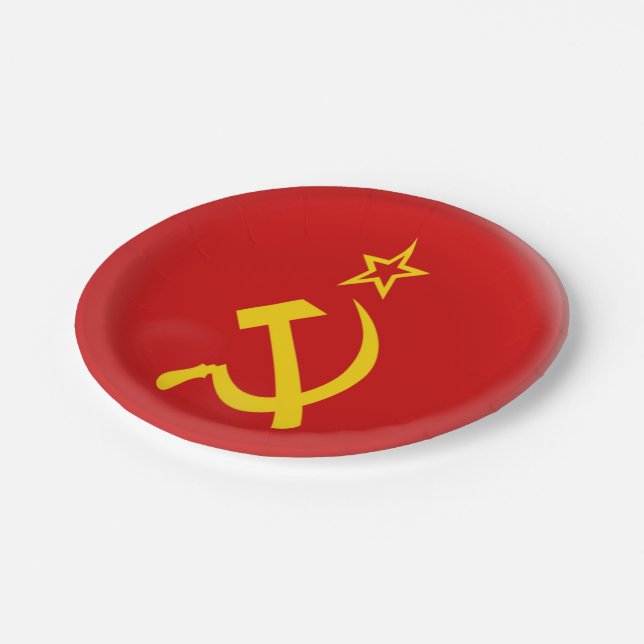 Soviet Union - USSR  Flag Paper Plate (Angled)