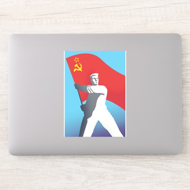 Soviet Union Worker Vintage Art print. (Computer)