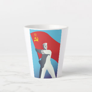Soviet Union Worker Vintage Art print. Latte Mug