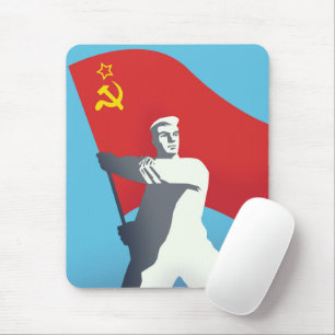 Soviet Union Worker Vintage Art print. Mouse Mat