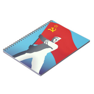 Soviet Union Worker Vintage Art print. Notebook
