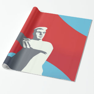 Soviet Union Worker Vintage Art print. Wrapping Paper