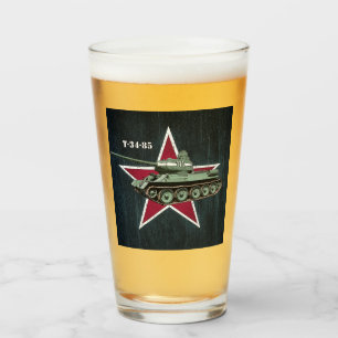 Soviet World War Two T-34-85 Tank w/Red Star Glass