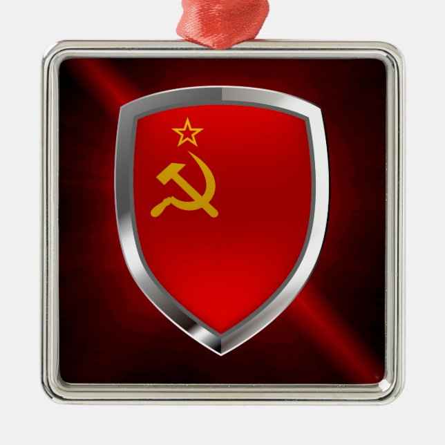 Sovietic Union Mettalic Emblem Metal Tree Decoration (Front)