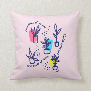 Sow seeds of peace, love, and joy - inspirational  cushion