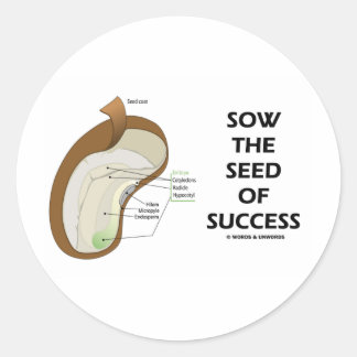 Sow The Seed Of Success (Seed Anatomy Humour) Classic Round Sticker