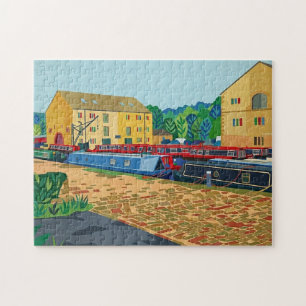 Sowerby Bridge Canal Basin Art Jigsaw Puzzle