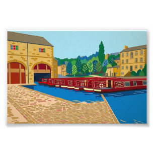 Sowerby Bridge Canal Basin Matisse Style Art Photo Print