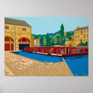 Sowerby Bridge Canal Basin Matisse Style Art Poster