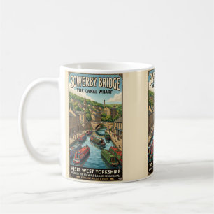 Sowerby Bridge Canal Wharf Travel Poster Coffee Mug