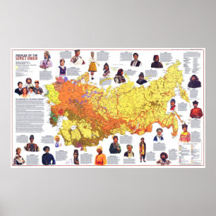 " Sowjetunion: 1976 - Detaillierte Völkerkarte ... Poster