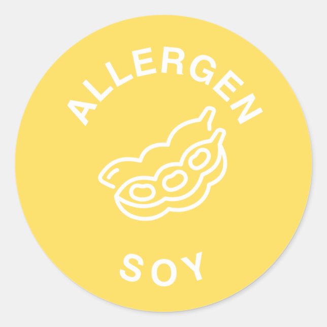 Soy Allergy Warning Classic Round Sticker (Front)