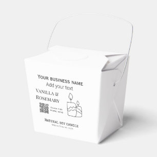 Soy candle business add q r code business name tex favour box
