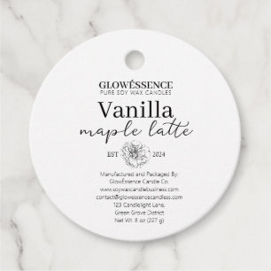 Soy Candle Label Flower