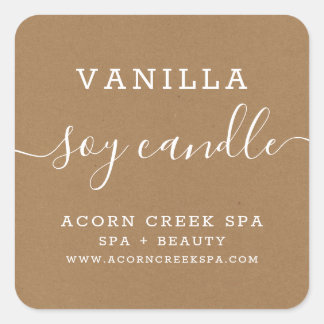 Soy Candle Label | Rustic Kraft