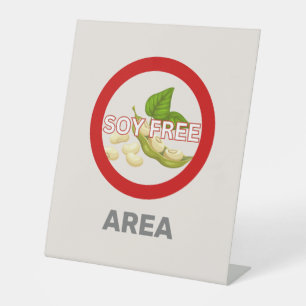 Soy Free Area Customised Food Allergy Alert  Pedestal Sign