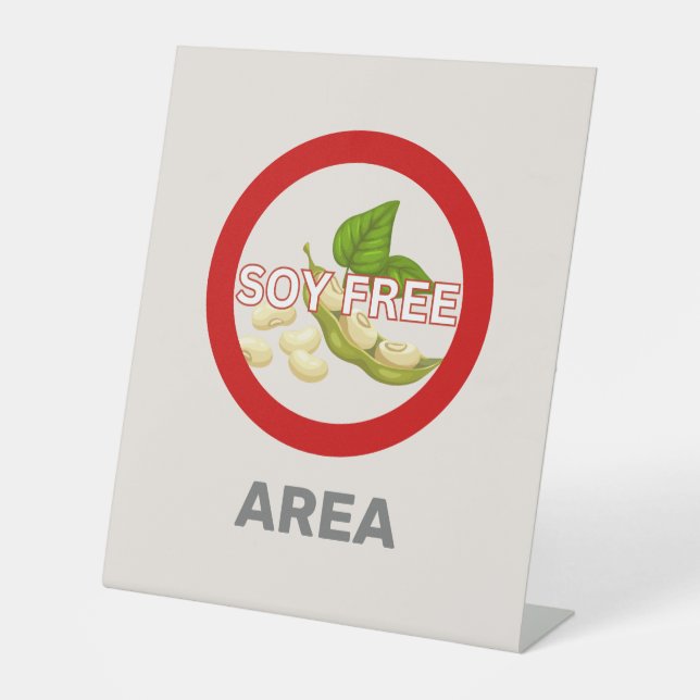 Soy Free Area Customised Food Allergy Alert  Pedestal Sign (Front)