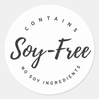 Soy free classic round sticker