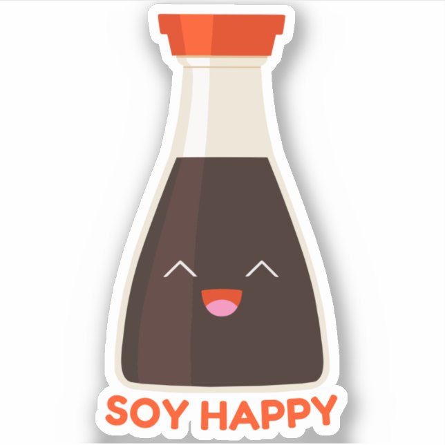 Soy Happy Cute Foodie Sticker (Front)