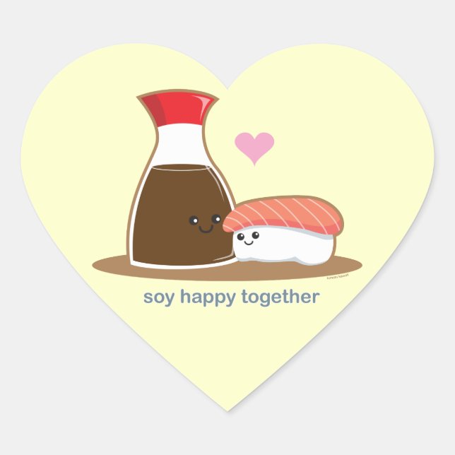 Soy Happy Together Heart Sticker (Front)