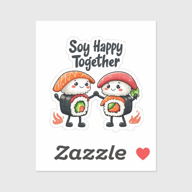 Soy happy together Sushi Kawaii Japanese Food  (Sheet)