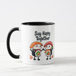 Soy happy together Sushi Kawaii Japanese Food  Mug