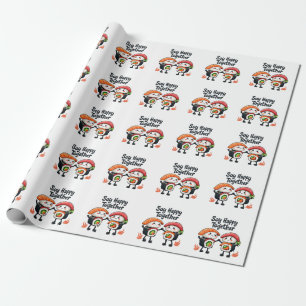 Soy happy together Sushi Kawaii Japanese Food Wrapping Paper