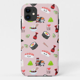 Soy in love cute light pink Kawaii Sushi iPhone 11 Case