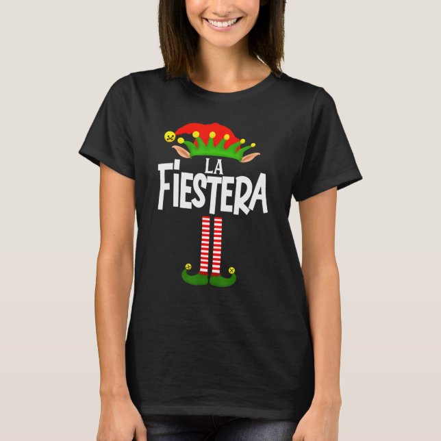 Soy La Fiestera Elf Family Group Matching In Spani T-Shirt (Front)
