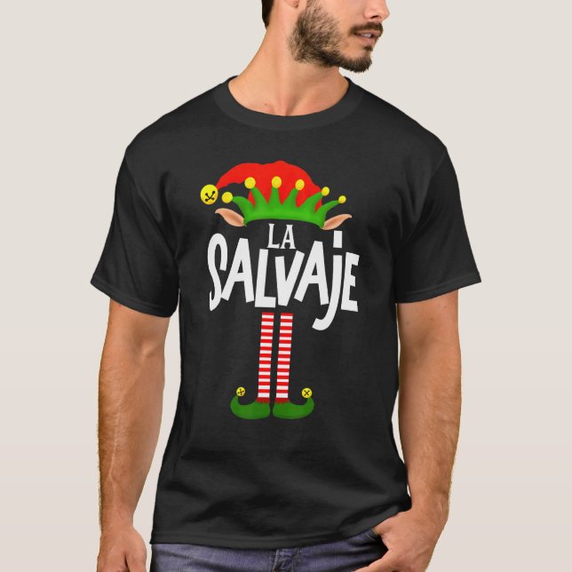 Soy La Salvaje Elf Family Group Matching In Spanis T-Shirt (Front)