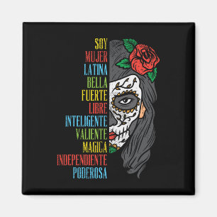 Soy Mujer Latina Sugar Skull Women Cinco De Mayo H Magnet