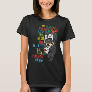Soy Mujer Latina Sugar Skull Women Cinco De Mayo H T-Shirt