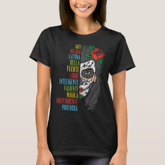 Soy Mujer Latina Sugar Skull Women Cinco De Mayo H T-Shirt
