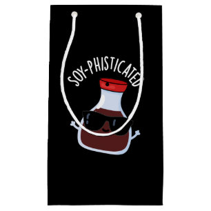 Soy-phisticated Funny Soy Sauce Pun Dark BG Small Gift Bag