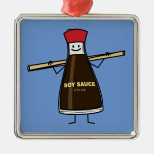 Soy Sauce Bottle condiment Asian chopsticks Metal Tree Decoration
