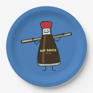 Soy Sauce Bottle condiment Asian chopsticks Paper Plate
