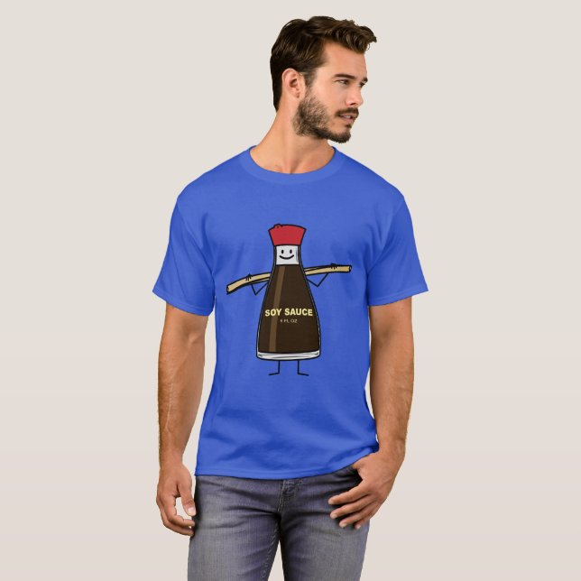 Soy Sauce Bottle condiment Asian chopsticks T-Shirt (Front Full)