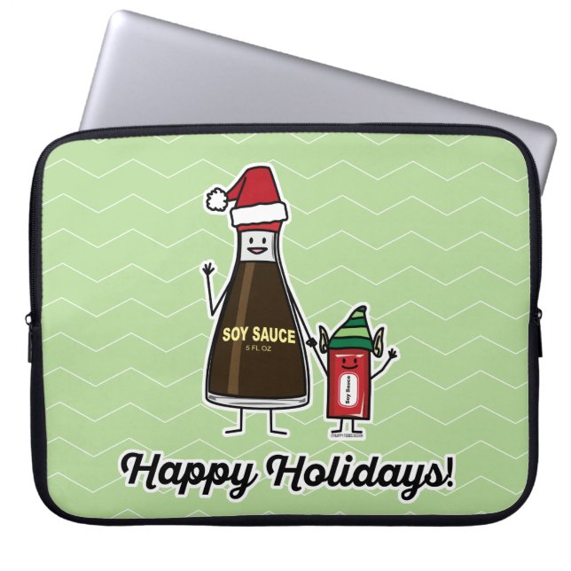 Soy Sauce Bottle Packet kid child Christmas Santa Laptop Sleeve (Front)