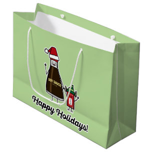 Soy Sauce Bottle Packet kid child Christmas Santa Large Gift Bag