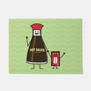 Soy Sauce Bottle Packet kid child condiment Asian Doormat