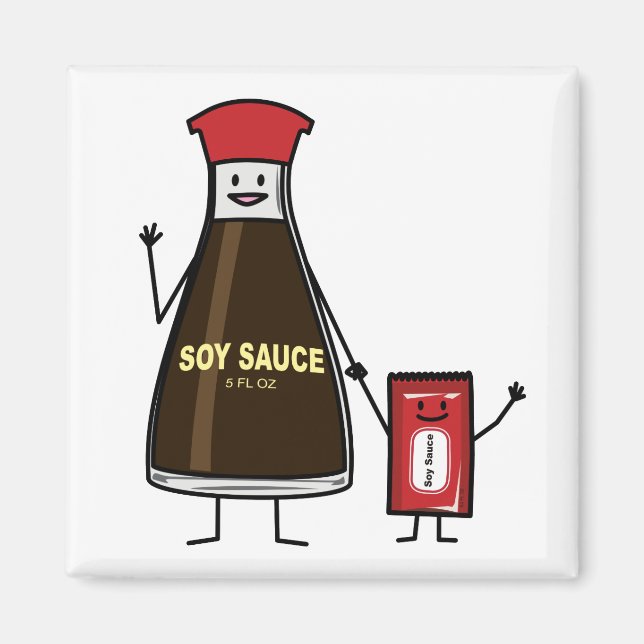 Soy Sauce Bottle Packet kid child condiment Asian Magnet (Front)